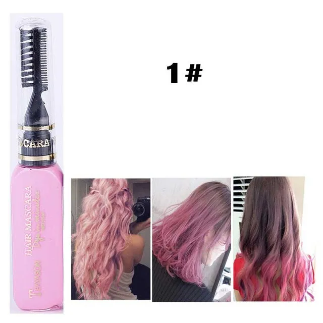 13 Colors One-time Hair Color Hair Dye Temporary Non-toxic DIY Hair Color Mascara Dye Cream Blue Grey Purple