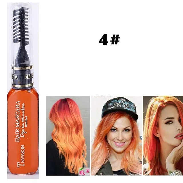 13 Colors One-time Hair Color Hair Dye Temporary Non-toxic DIY Hair Color Mascara Dye Cream Blue Grey Purple