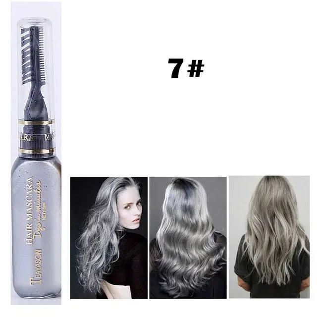 13 Colors One-time Hair Color Hair Dye Temporary Non-toxic DIY Hair Color Mascara Dye Cream Blue Grey Purple