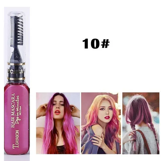 13 Colors One-time Hair Color Hair Dye Temporary Non-toxic DIY Hair Color Mascara Dye Cream Blue Grey Purple