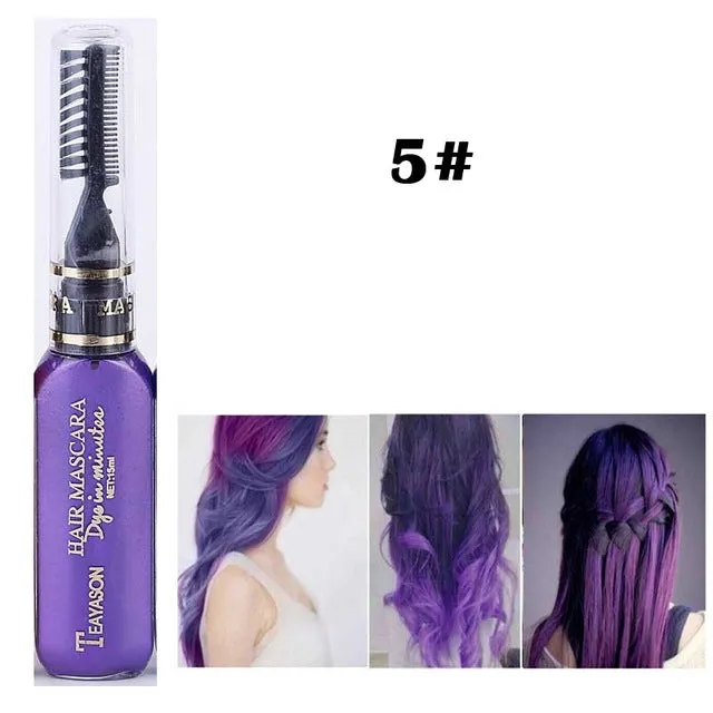 13 Colors One-time Hair Color Hair Dye Temporary Non-toxic DIY Hair Color Mascara Dye Cream Blue Grey Purple