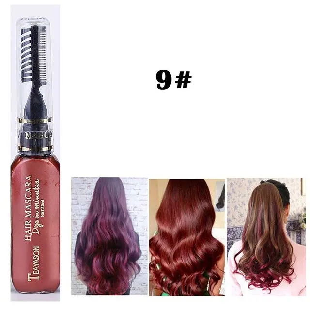 13 Colors One-time Hair Color Hair Dye Temporary Non-toxic DIY Hair Color Mascara Dye Cream Blue Grey Purple