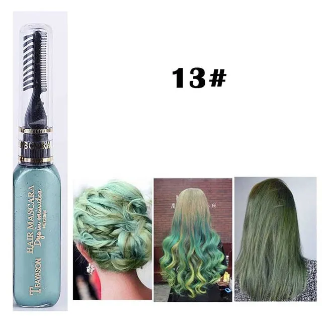 13 Colors One-time Hair Color Hair Dye Temporary Non-toxic DIY Hair Color Mascara Dye Cream Blue Grey Purple
