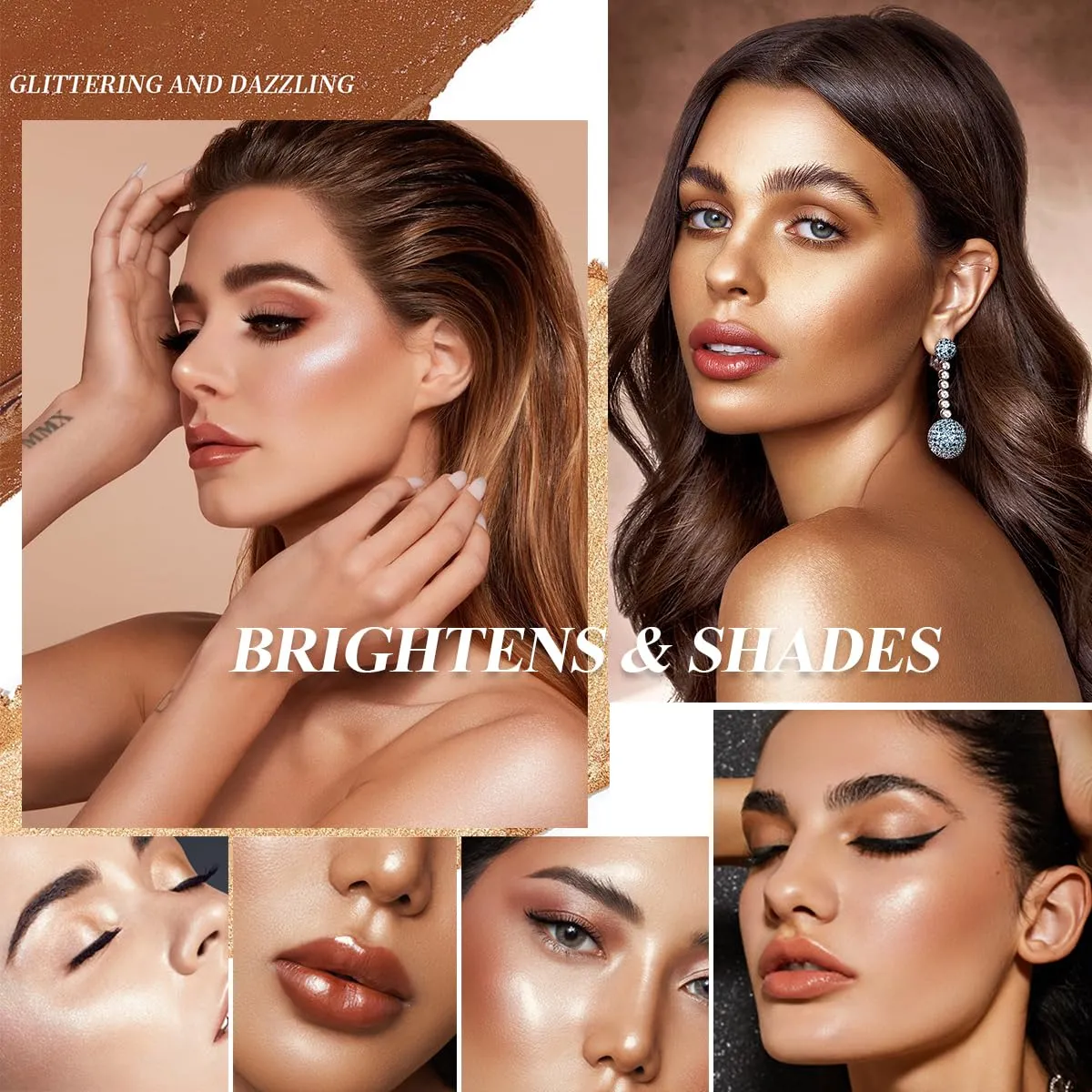 2-in-1 Highlight and Contour Stick,2Pcs Dual-Ended Highlighter Makeup Pen & Contouring Stick Set for Face Shaping,Long Lasting & Waterproof Face Brightens & Shades Makeup Contour Sticks Kit(01# 02#)