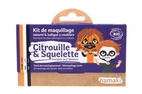 3 colors face painting kit « Pumpkin & Skeleton »