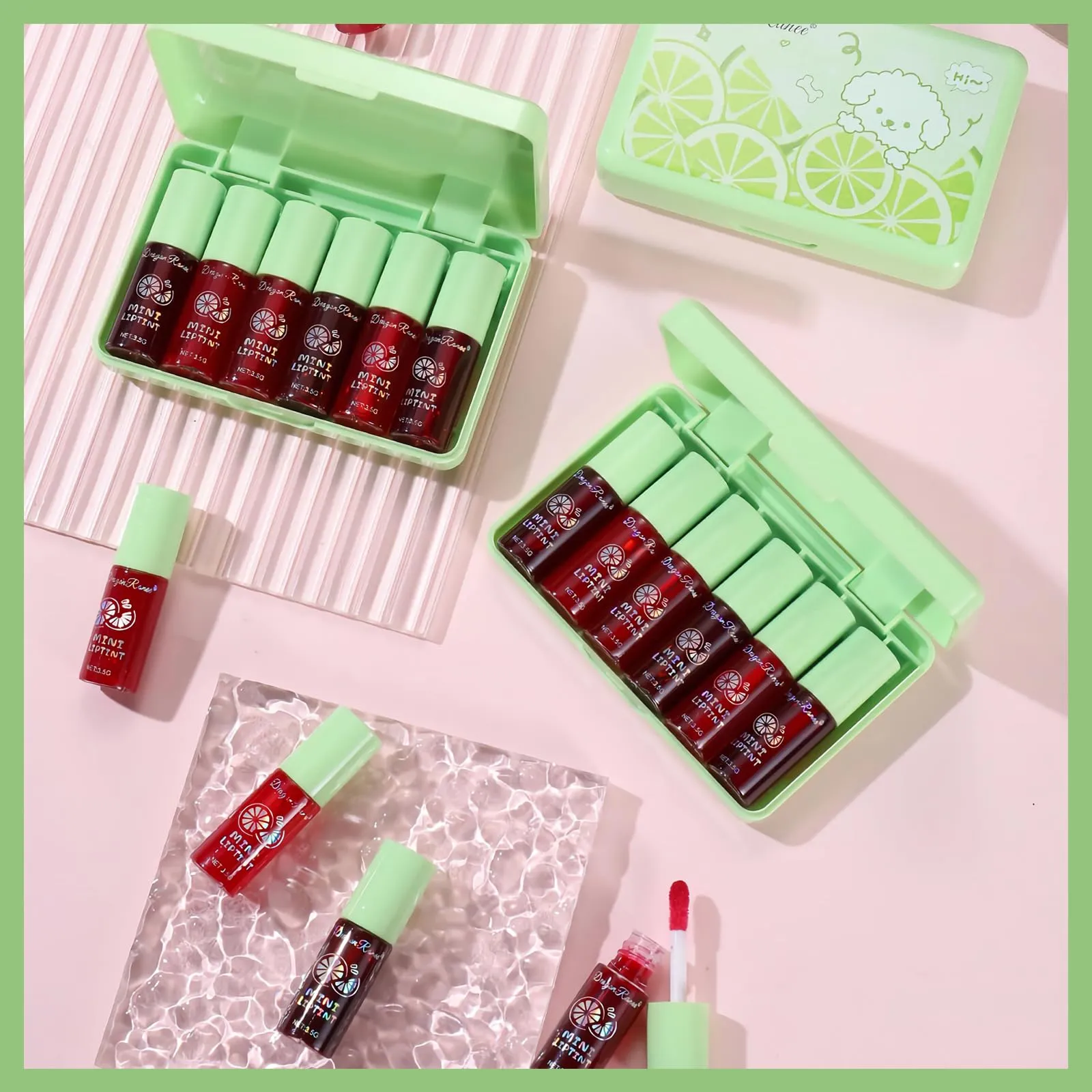 6 Colors Lip Tint Stain Set, Korean Lip Tint Moisturizing Mini Liquid Lipstick, Plumping Lip Gloss Lip Balm Tinted, Long Lasting Waterproof Lip Stain