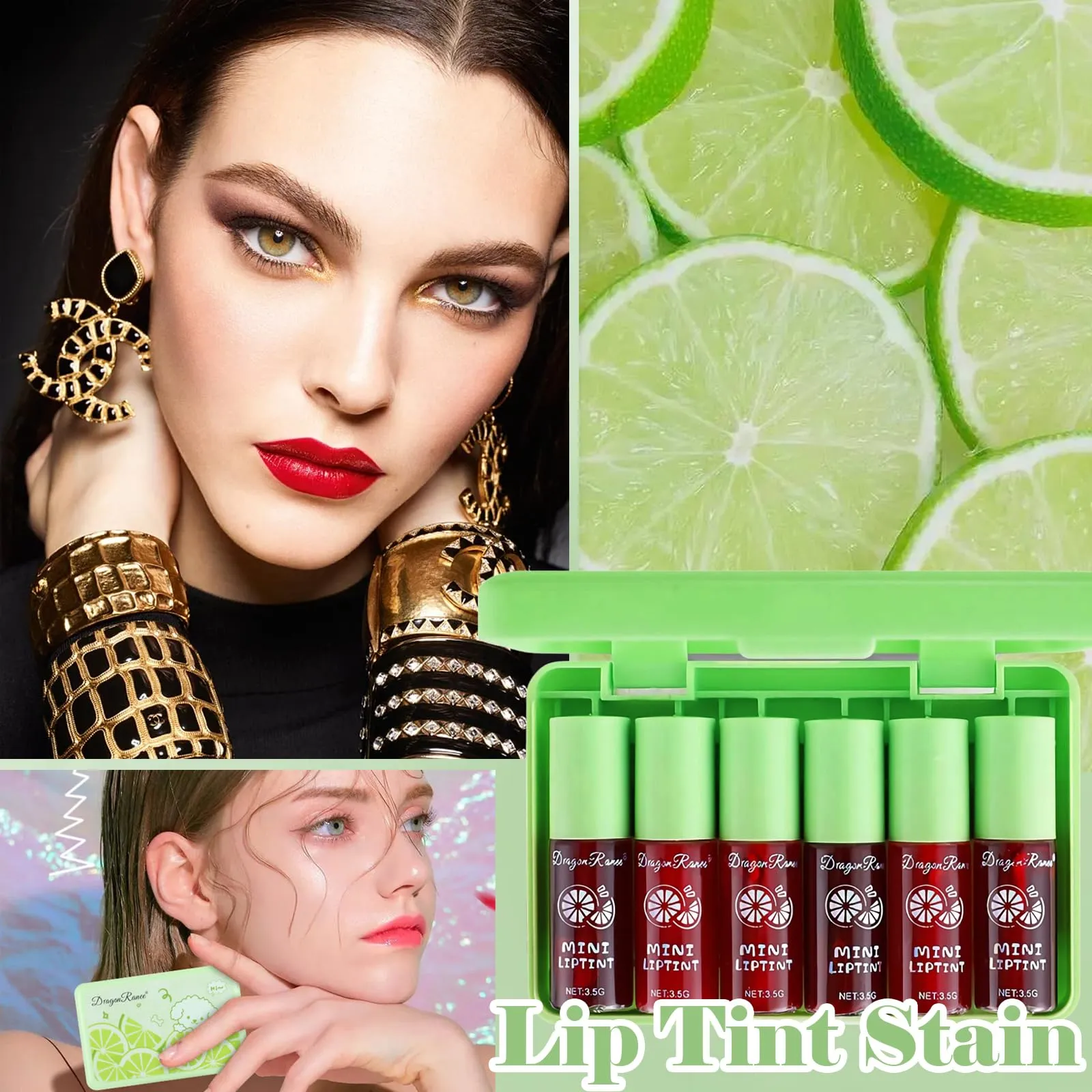6 Colors Lip Tint Stain Set, Korean Lip Tint Moisturizing Mini Liquid Lipstick, Plumping Lip Gloss Lip Balm Tinted, Long Lasting Waterproof Lip Stain