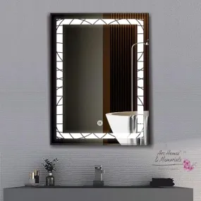 ARC homes Rectangular Wall Mounted Backlit Led Mirror with Touch Sensor | Bathroom Mirror with Led Lights | Long Mirror for Bedroom Living Room Washbasin Mirror (Triple Light, 18 x 24 Inch)