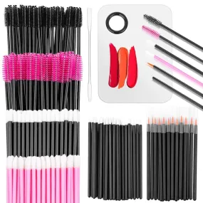 Audab Makeup Mixing Palette with 350PCS Disposable Makeup Applicators Brushes Includes Disposable Mascara Wands, Lip Wands, Spatula,Eyelash Brushes,Eyeliner Brushes for Makeup Artist Supplies