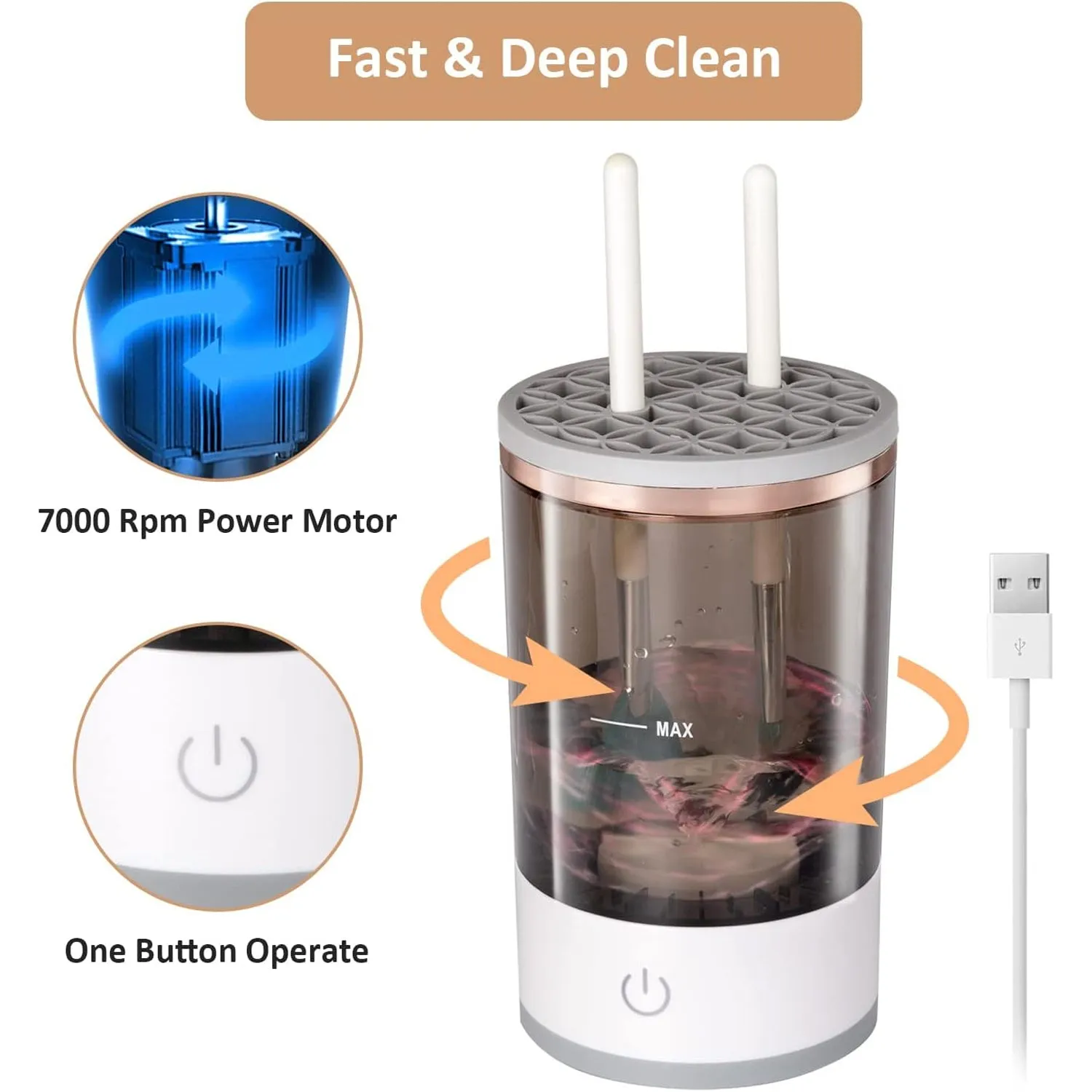 Automatic Electric Makeup Brush Cleaner & Organizer (1 Pc)