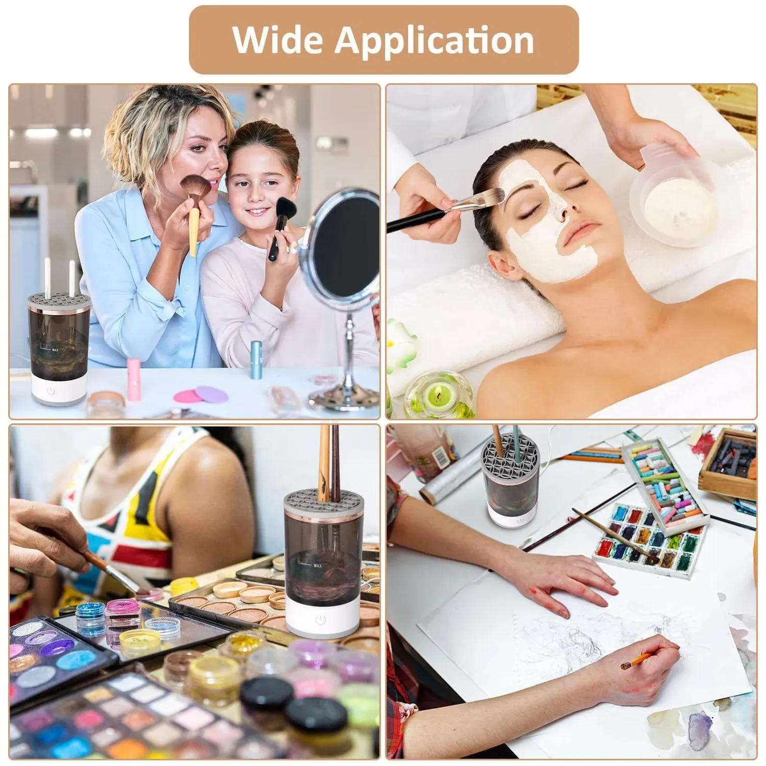 Automatic Electric Makeup Brush Cleaner & Organizer (1 Pc)
