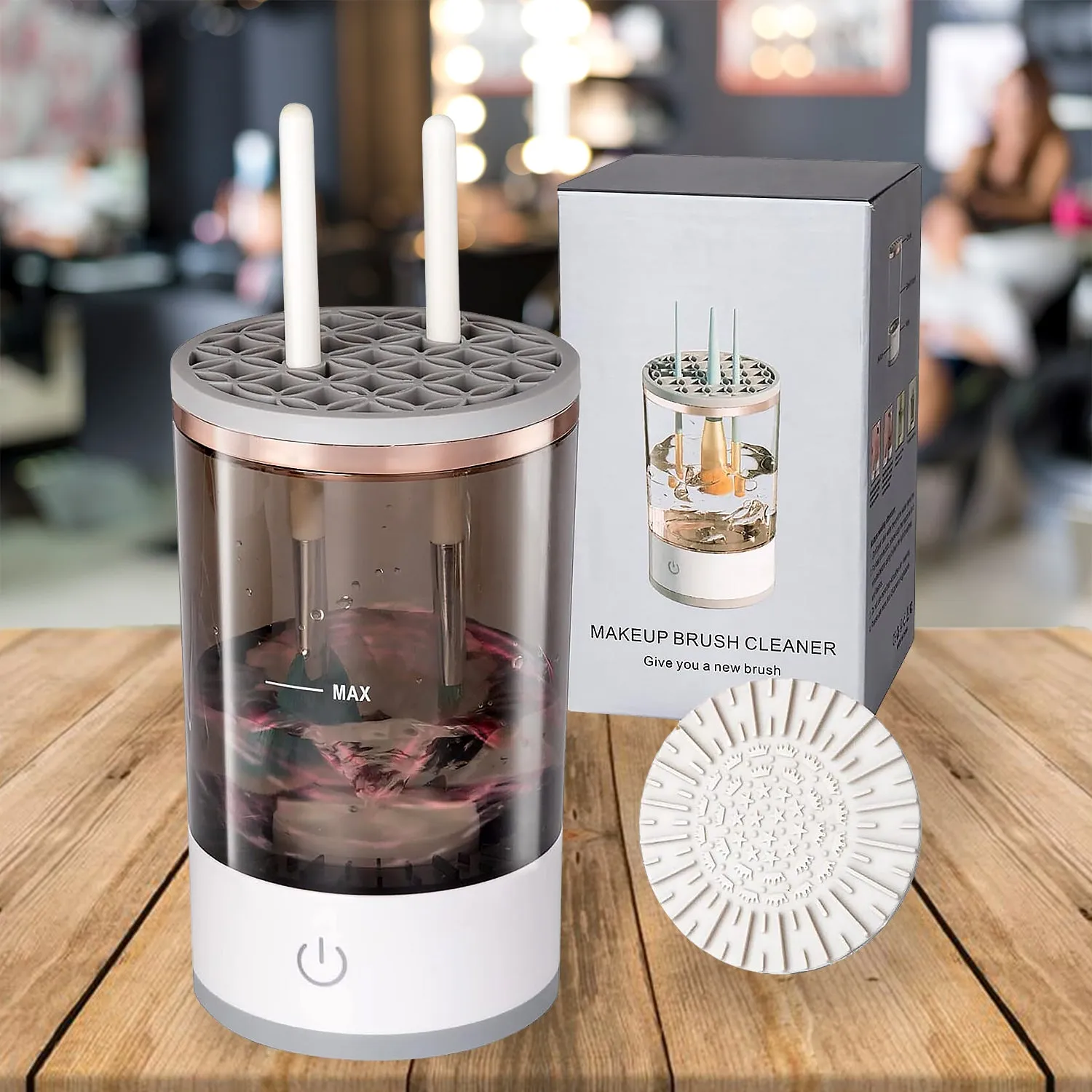 Automatic Electric Makeup Brush Cleaner & Organizer (1 Pc)