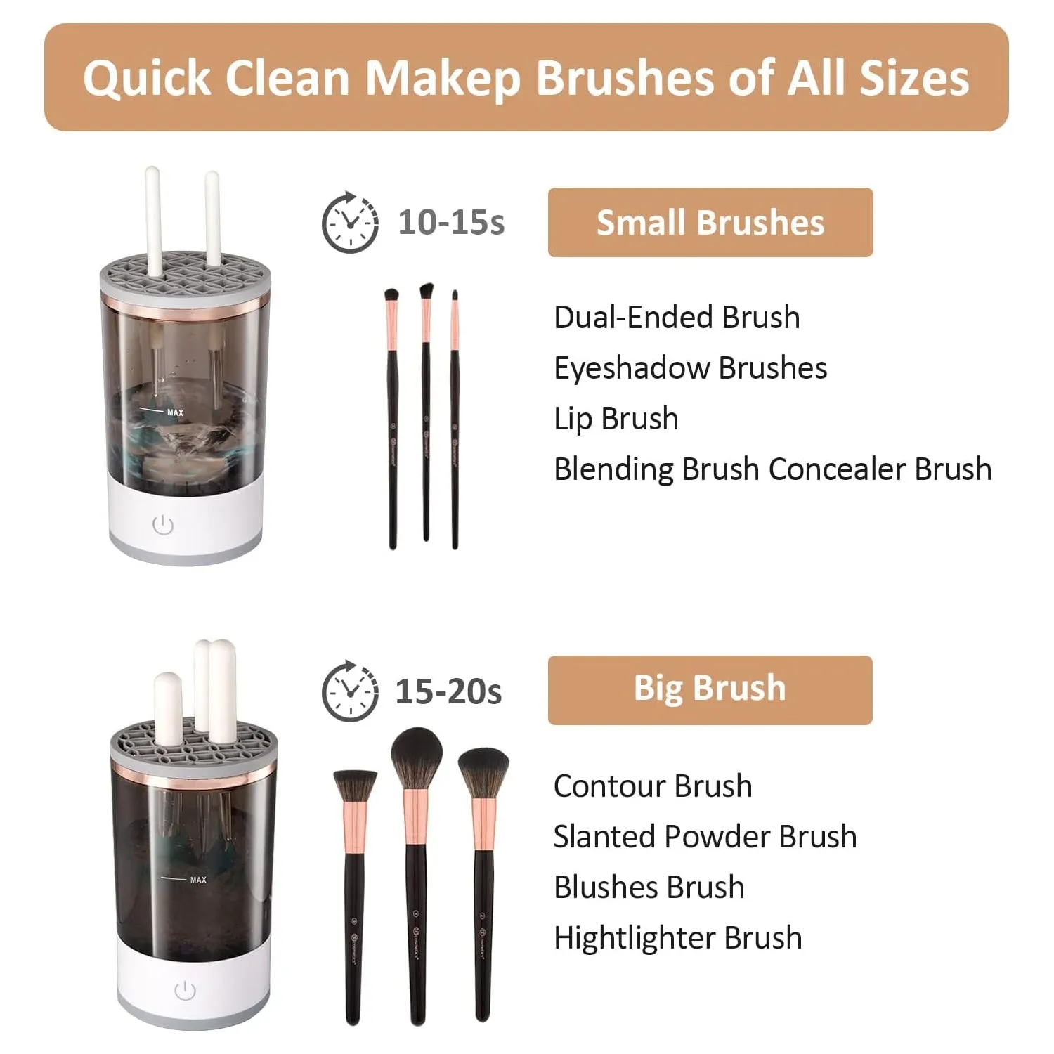 Automatic Electric Makeup Brush Cleaner & Organizer (1 Pc)