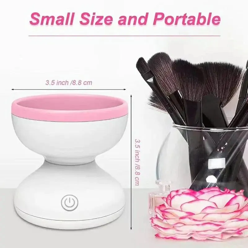 Automatic Makeup Brush Cleaner Machine , Electric Makeup Brush Cleaner, Portable ABS Silicone Makeup Brush Bowl Washing Tool