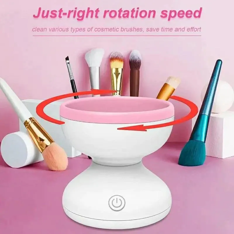 Automatic Makeup Brush Cleaner Machine , Electric Makeup Brush Cleaner, Portable ABS Silicone Makeup Brush Bowl Washing Tool