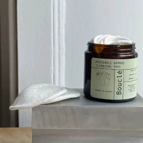 Bamboo Reusable Makeup Remover Pads in Amber Glass Jar