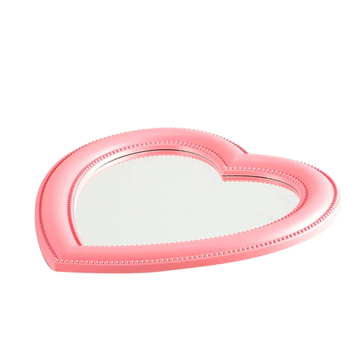 BinaryABC Heart Makeup Mirror Cosmetic Mirror Wall Desktop Mirror Bedroom Mirror (Pink) Pink