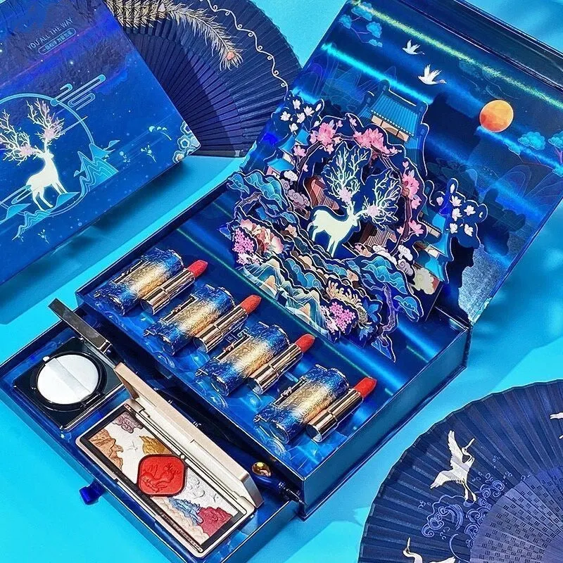 Concentric Lock Lipstick Paper Carving Style Makeup Gift Box