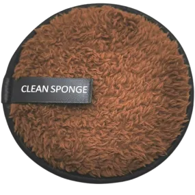 Dual Facial Cleaning Sponge - Brown