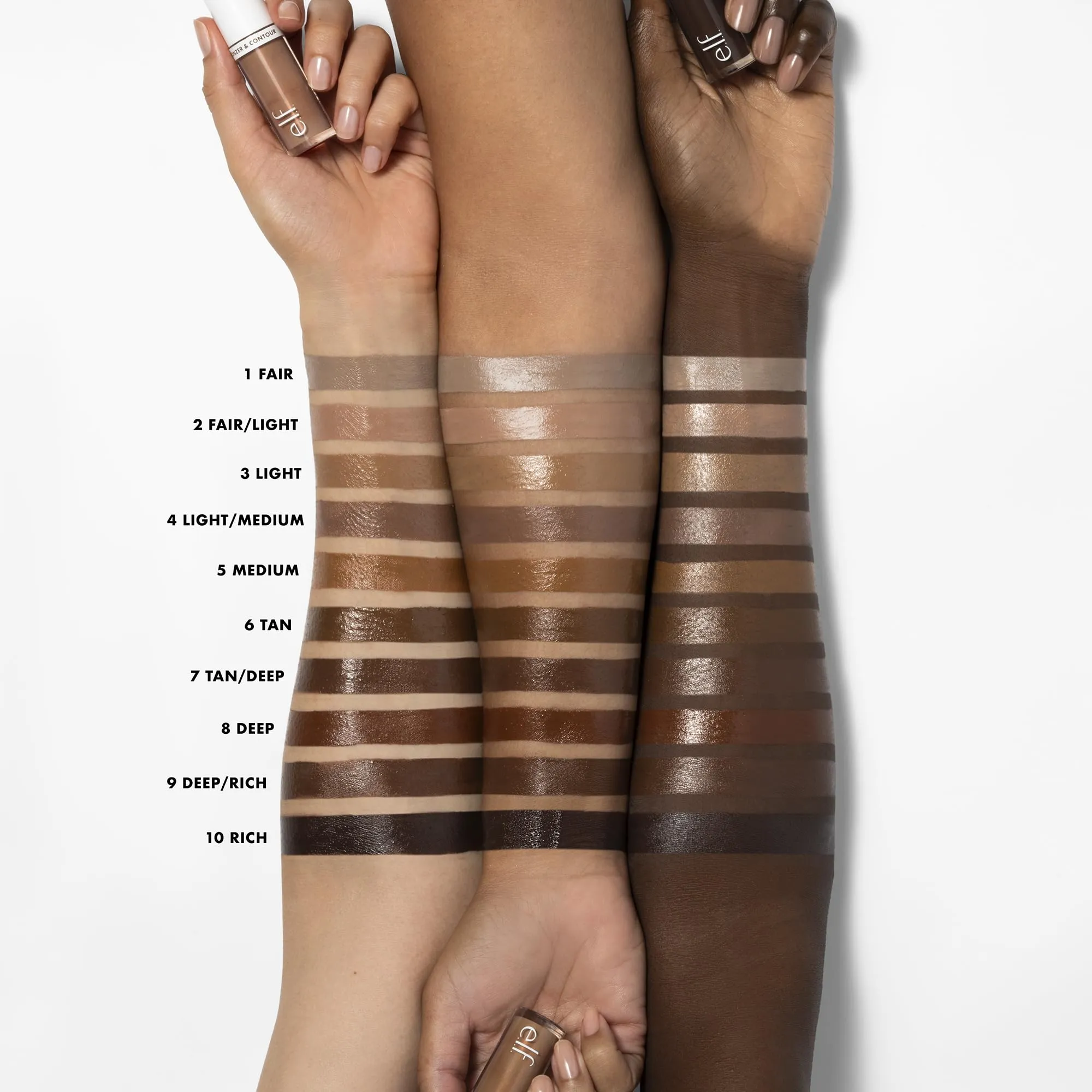 e.l.f. Camo Liquid Bronzer & Contour, Silky Highly Pigmented Formula, Creates a Long-Lasting Bronzed Glow & Natural Look, Vegan & Cruelty-Free, 10 Rich