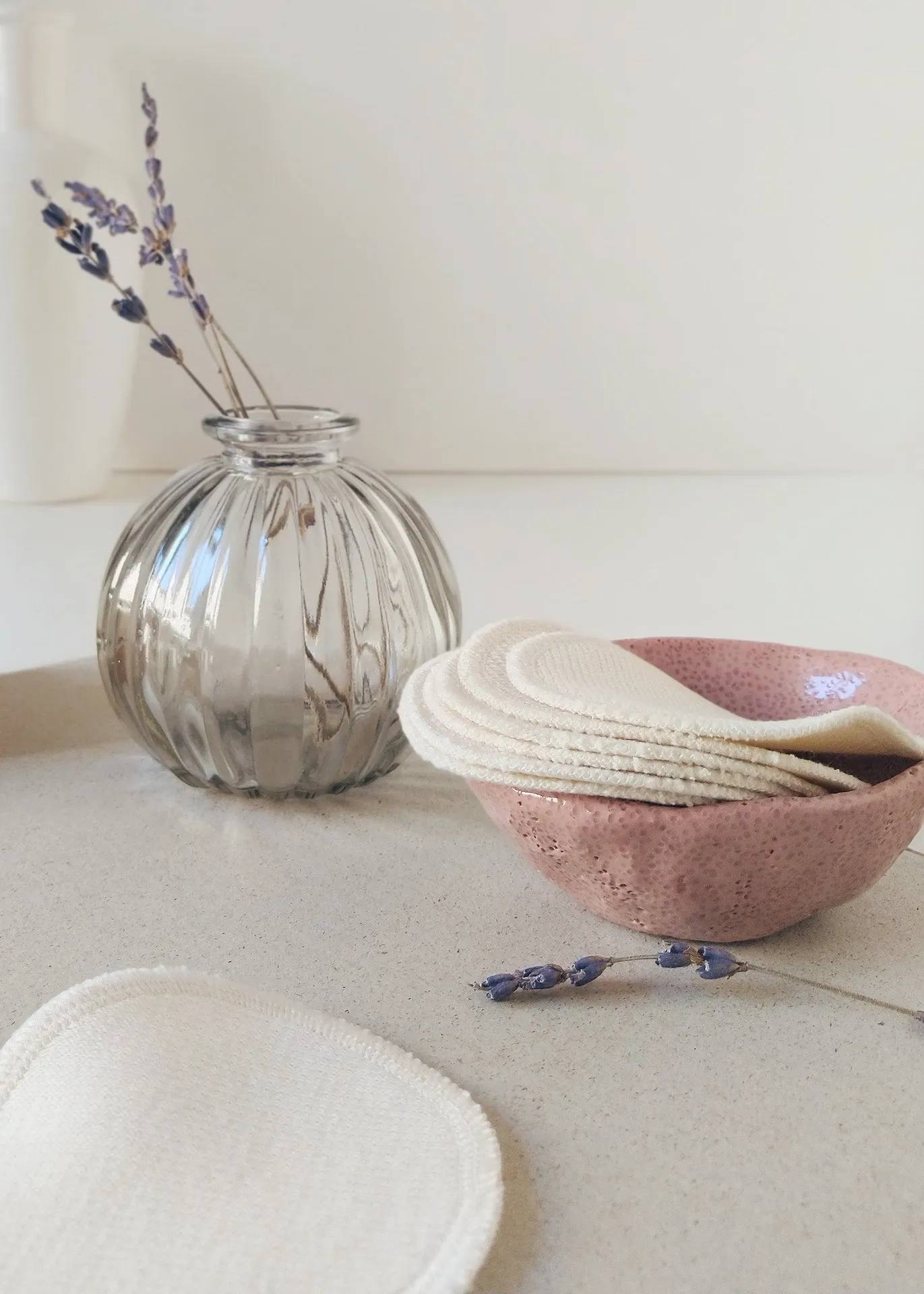 Face Pads & Pouch - Ecru Organic Cotton - 100% Cotton (organic) / 100 % Baumwolle (Bio)