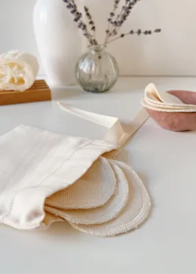 Face Pads & Pouch - Ecru Organic Cotton - 100% Cotton (organic) / 100 % Baumwolle (Bio)