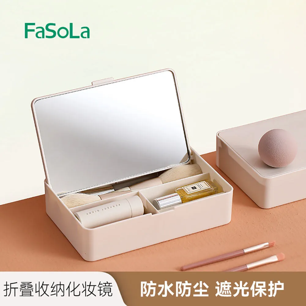 FaSoLa Foldable Storage Makeup Mirror - White
