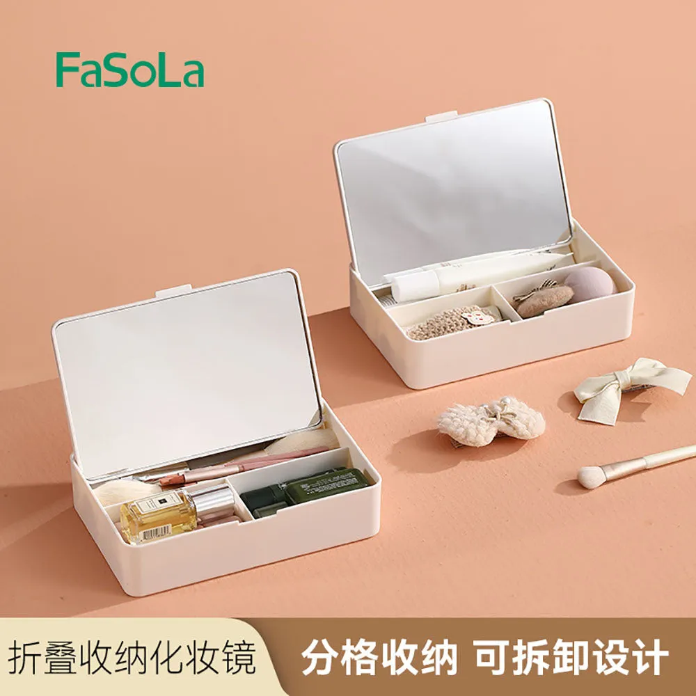 FaSoLa Foldable Storage Makeup Mirror - White