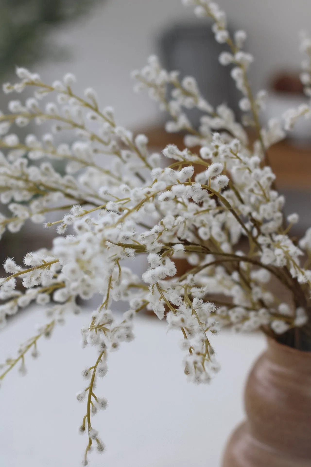 Faux White Willow Spray