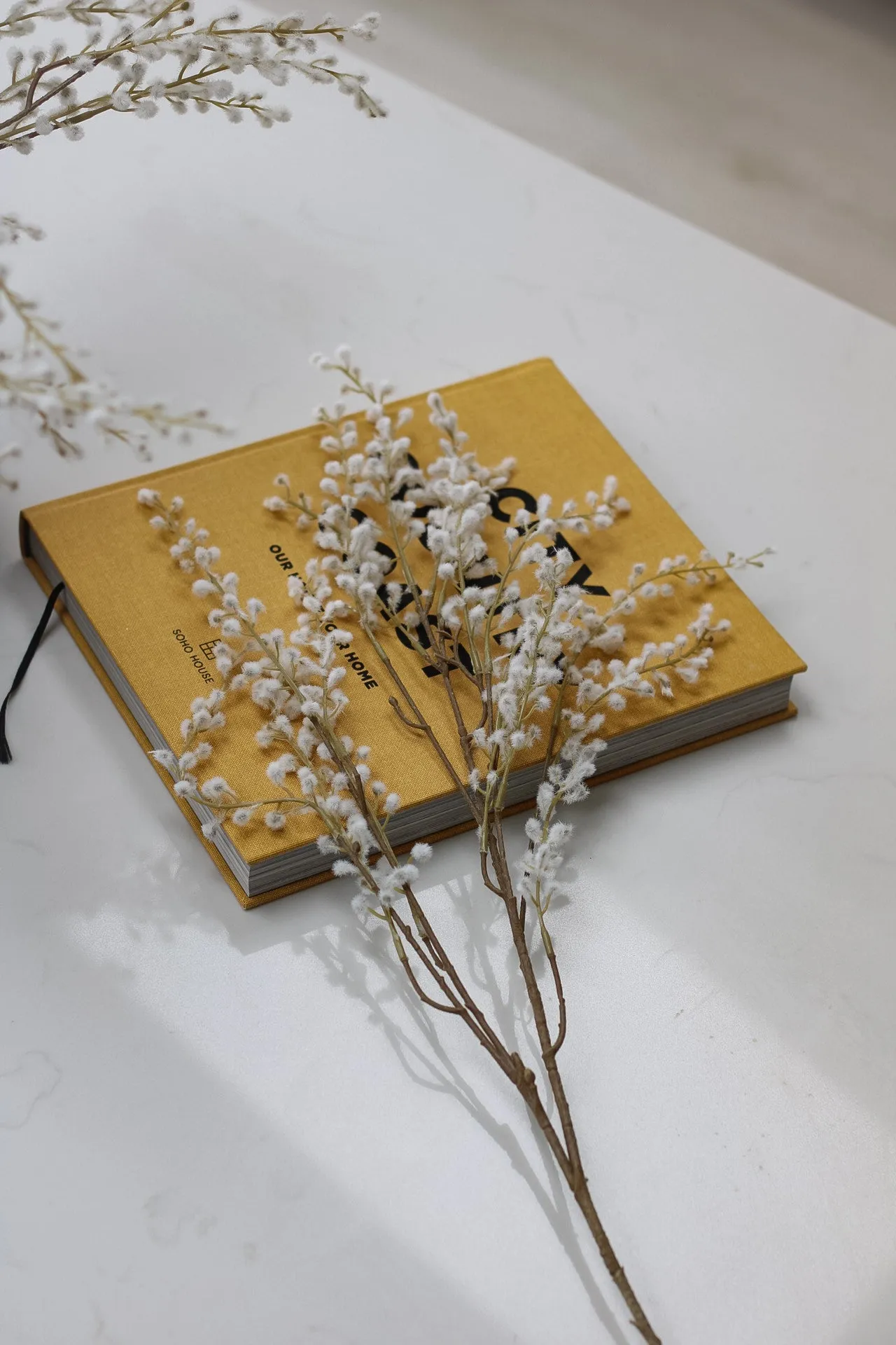Faux White Willow Spray