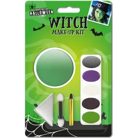 Halloween Character Face Paint Make Up Kit - Witch Costume Accessory Spooky Festive