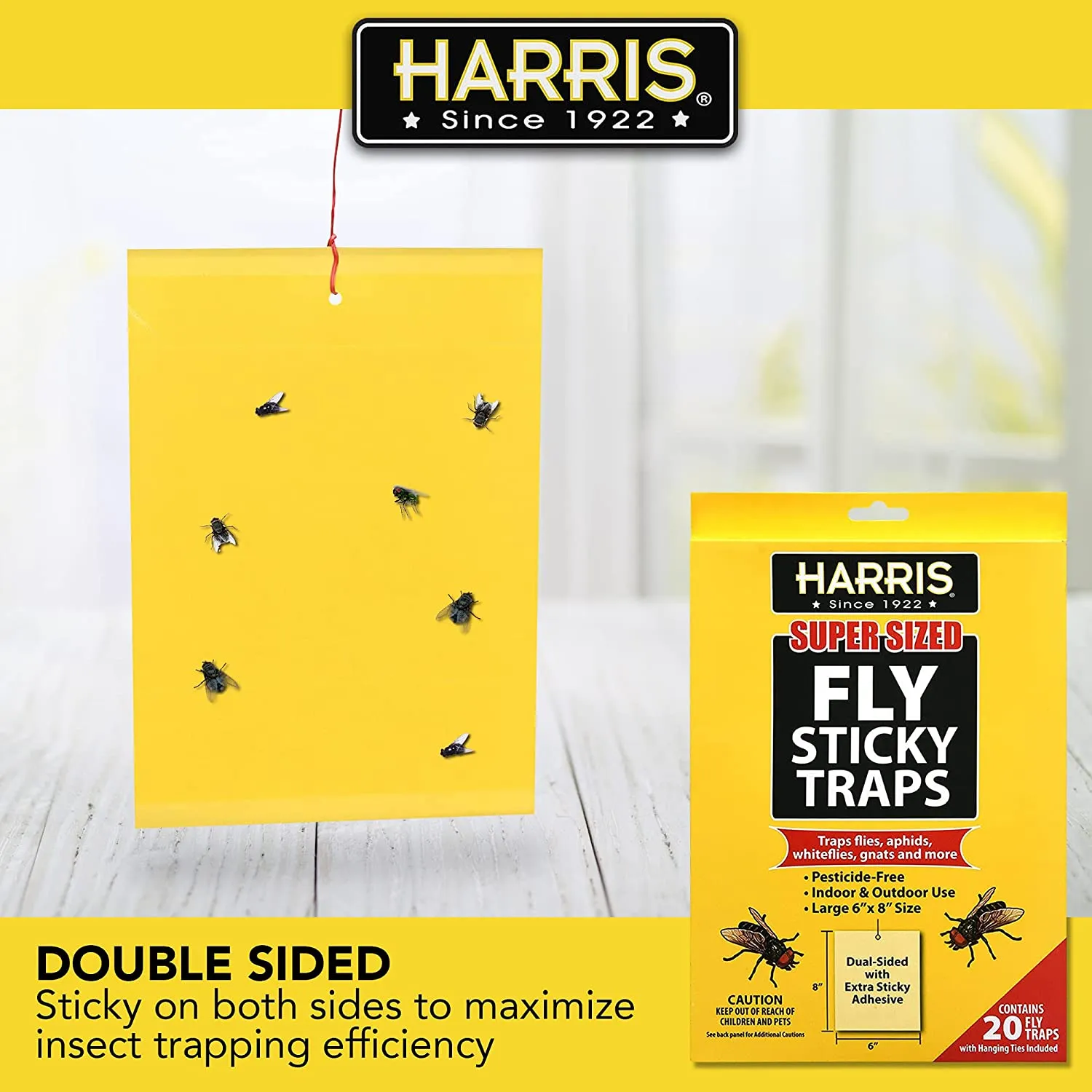 Harris Super Sized Fly Sticky Traps (20 Pack)