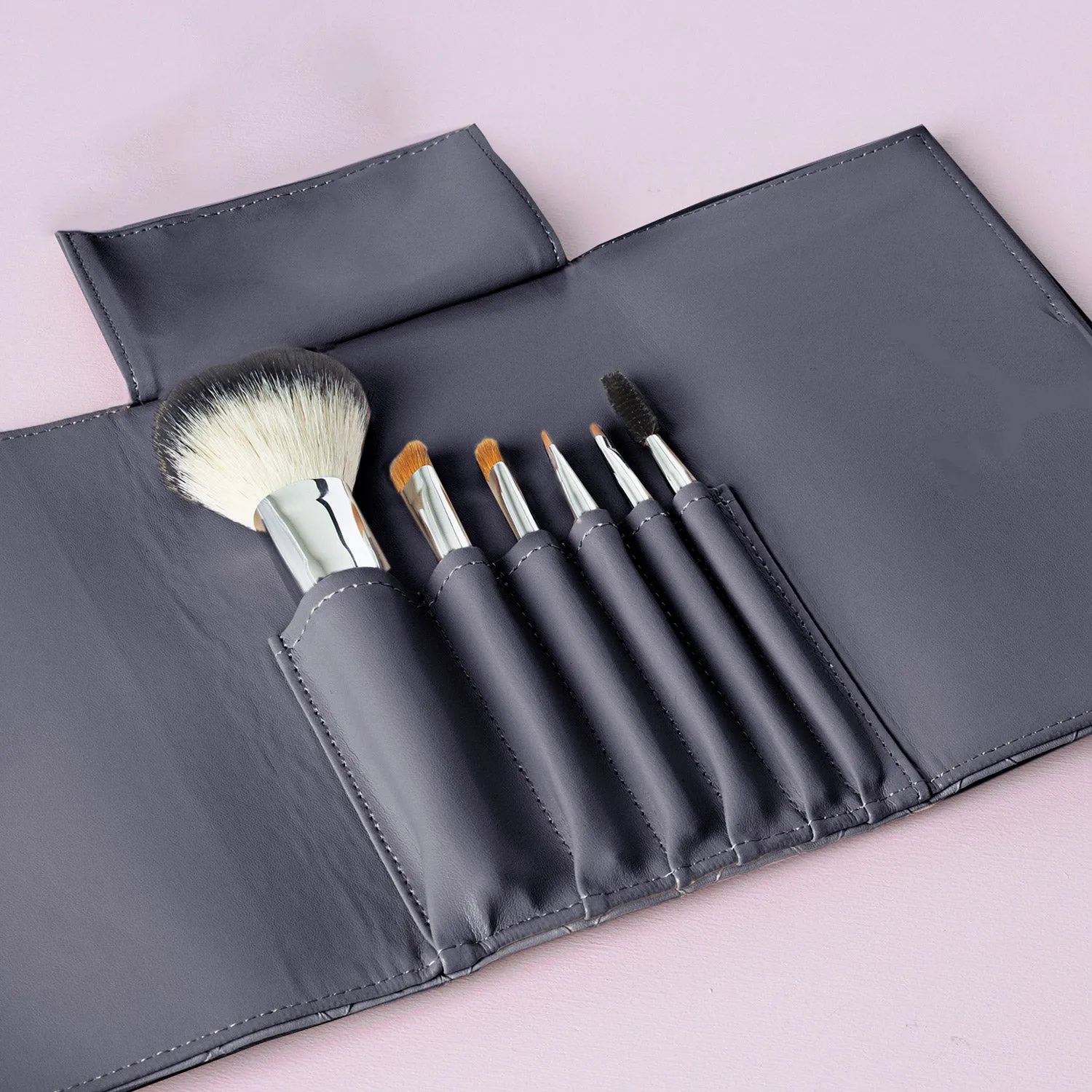 Makeup Brush Roll - Woven Navy
