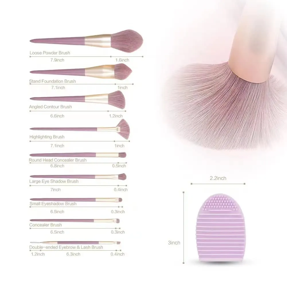 Makeup Brushes Set 11Pcs with Brush Cleaning Mat.