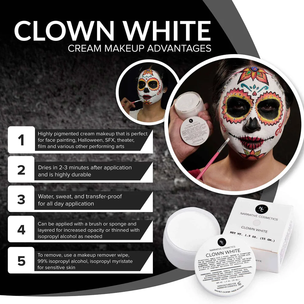 Narrative Cosmetics Quick Drying Clown White Cream Makeup
