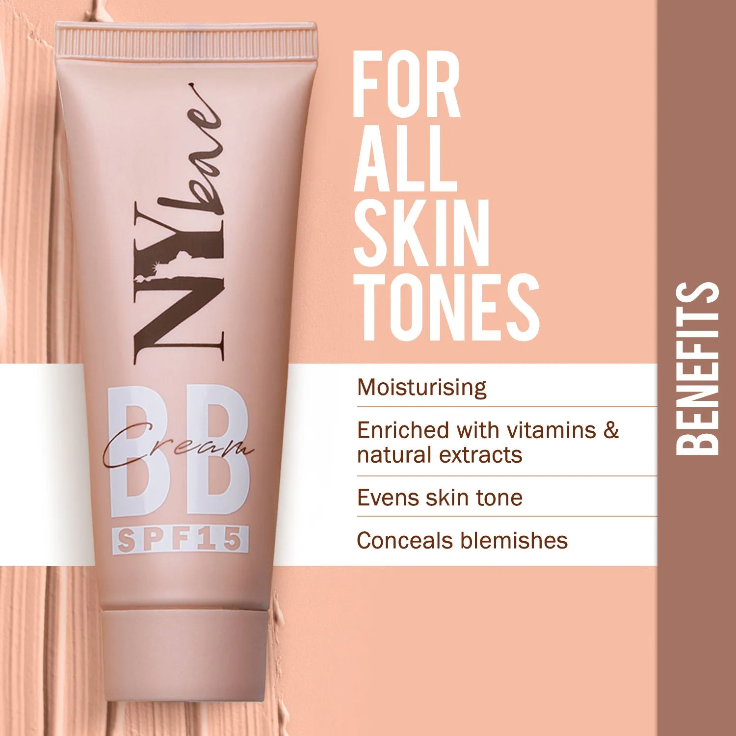 NY Bae BB Cream with SPF 15 - Whipped Cream 02 (25 g) | Very Fair Skin | Warm Undertone | Enriched with Vitamins | Covers Imperfections | UV Protection