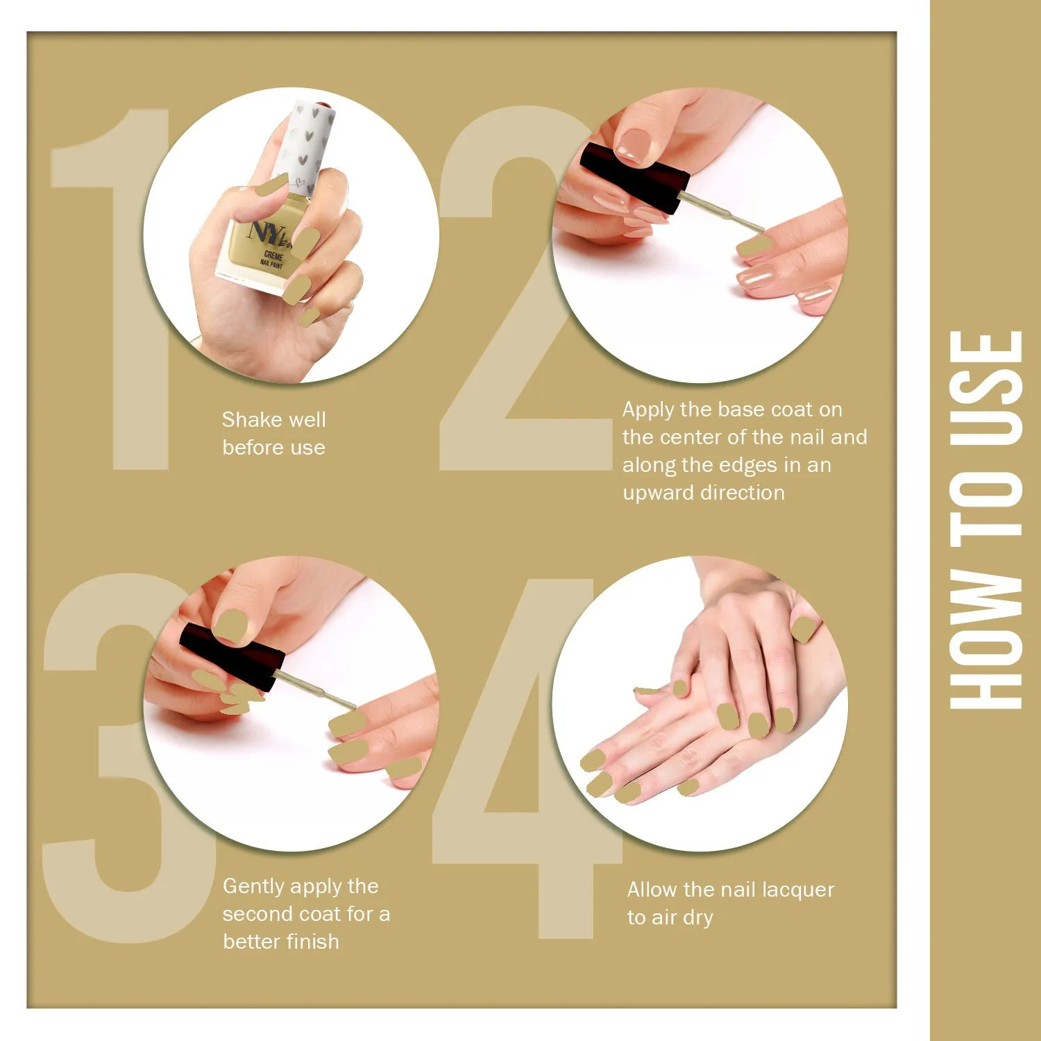 NY Bae Creme Nail Paint - Peanut Brown 22 (10 ml) | Green | Rich Pigment | Chip-proof | Full Coverage | Travel Friendly | Vegan