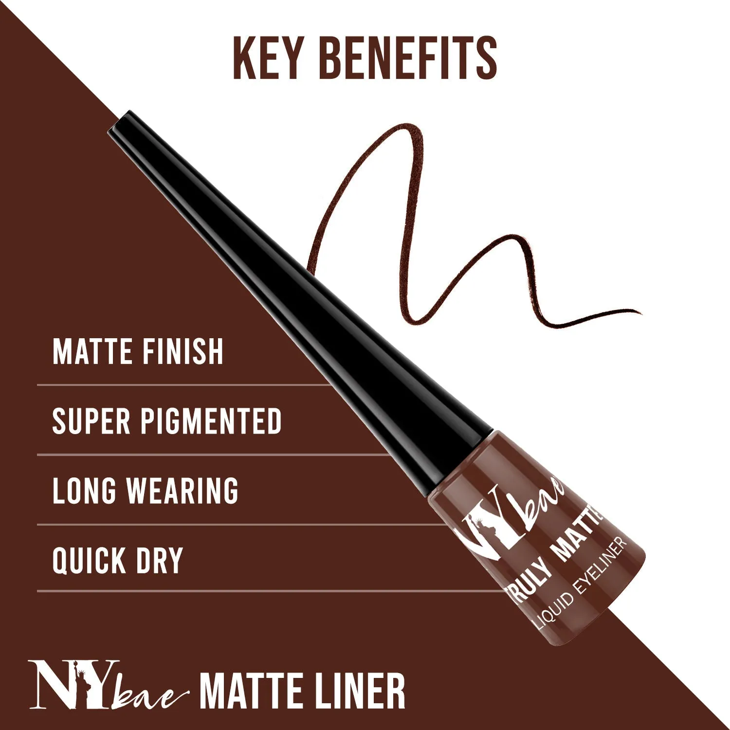 NY Bae Truly Matte Liquid Eyeliner | Boss Brown 3 (4.5 ml)
