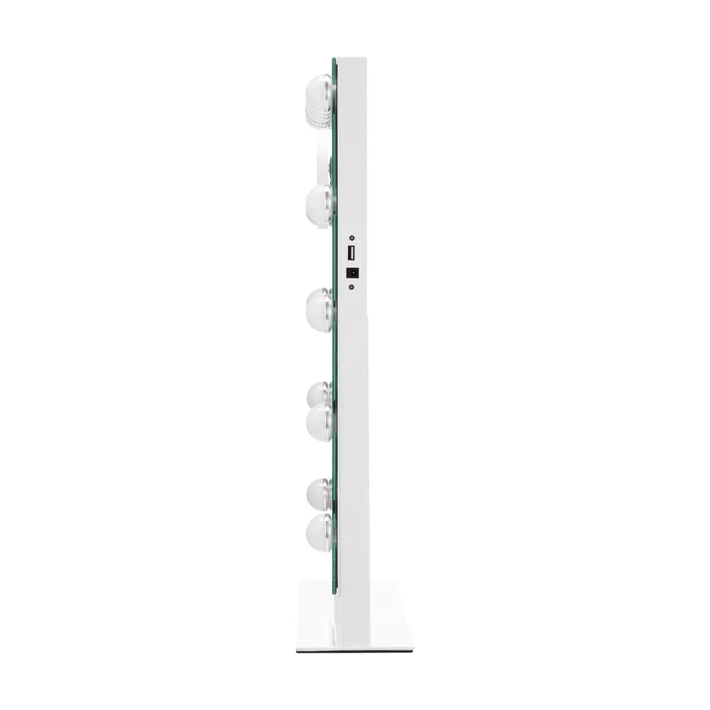 Oikiture Hollywood Makeup Mirrors LED Lights Bluetooth Rotation Vanity 58x46cm