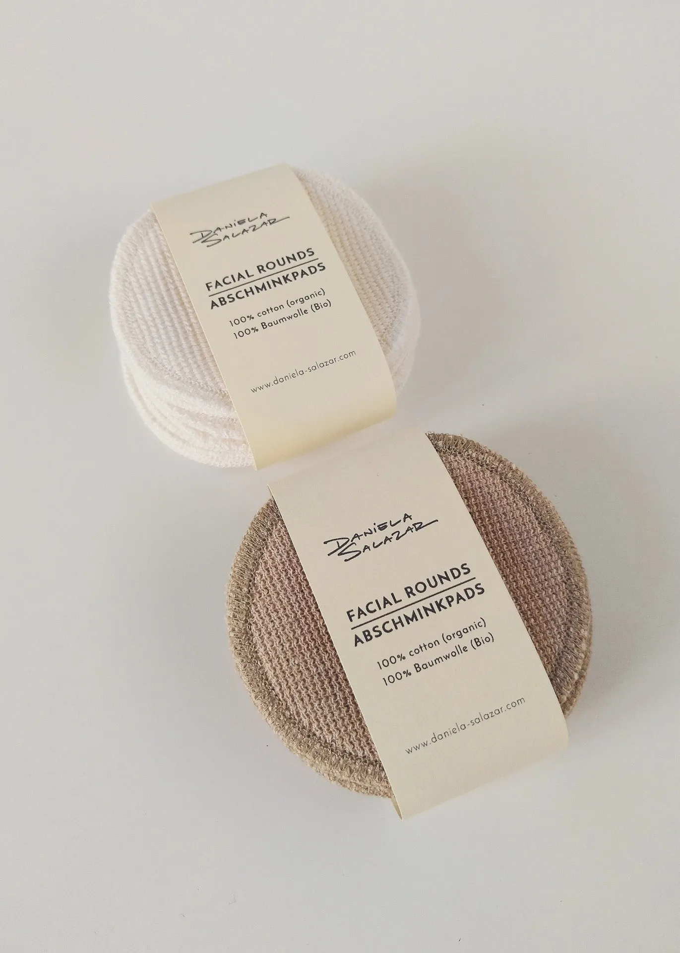 Organic Cotton Face Pads - Ivory - 100% Cotton (organic) / 100 % Baumwolle (Bio)