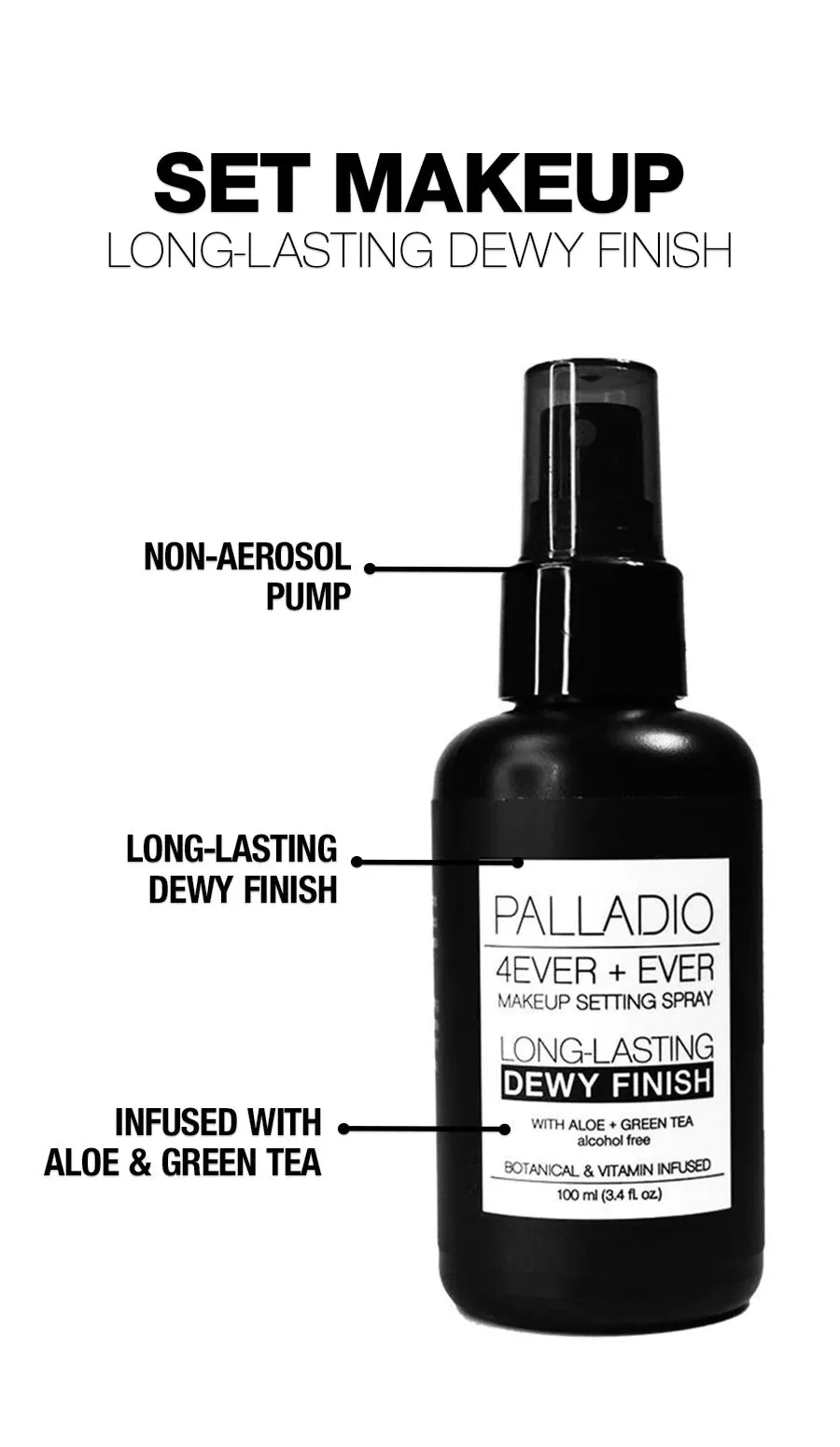 Palladio 4ever ever DEWY finish make up setting spray 100ml