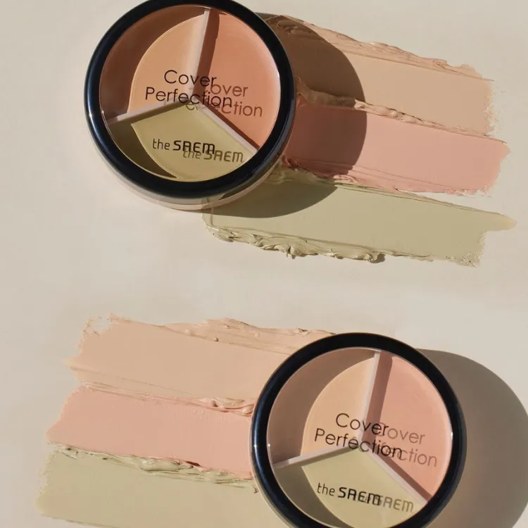 the SAEM Cover Perfection Triple Pot Concealer (4 colors); 0.16oz / 4.5g