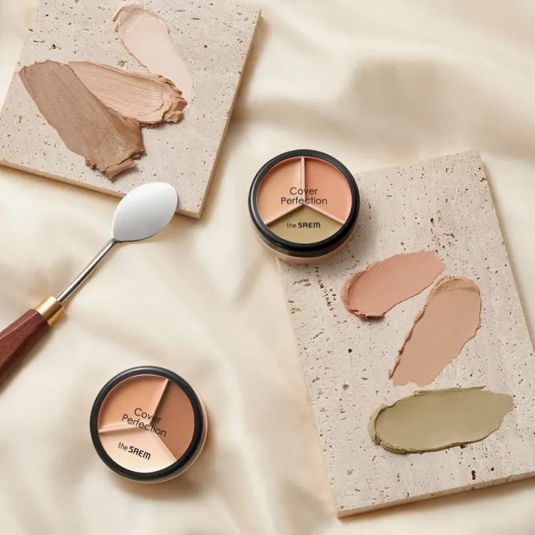 the SAEM Cover Perfection Triple Pot Concealer (4 colors); 0.16oz / 4.5g
