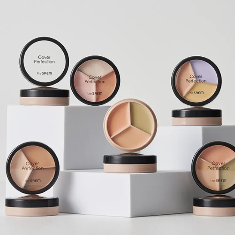 the SAEM Cover Perfection Triple Pot Concealer (4 colors); 0.16oz / 4.5g