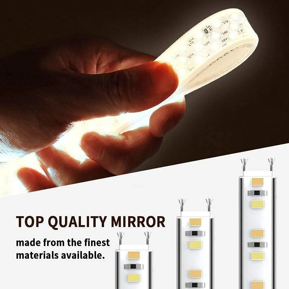 Wall Mounted Rectangular Backlit Digital Led Mirror with Touch Sensor | Bathroom Mirror with Led Lights | Long Mirror for Bedroom Washbasin Lighting Mirror (24 x 18 Inch) (Triple Light)