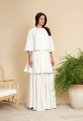 White layered gown
