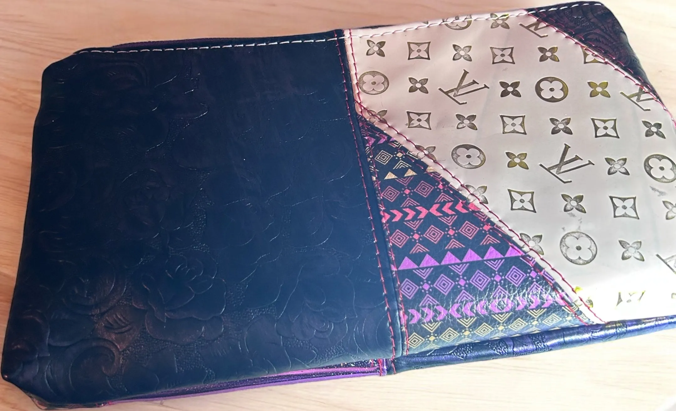 Zero Waste Pink Zipper Pouch, Accessory Pouch